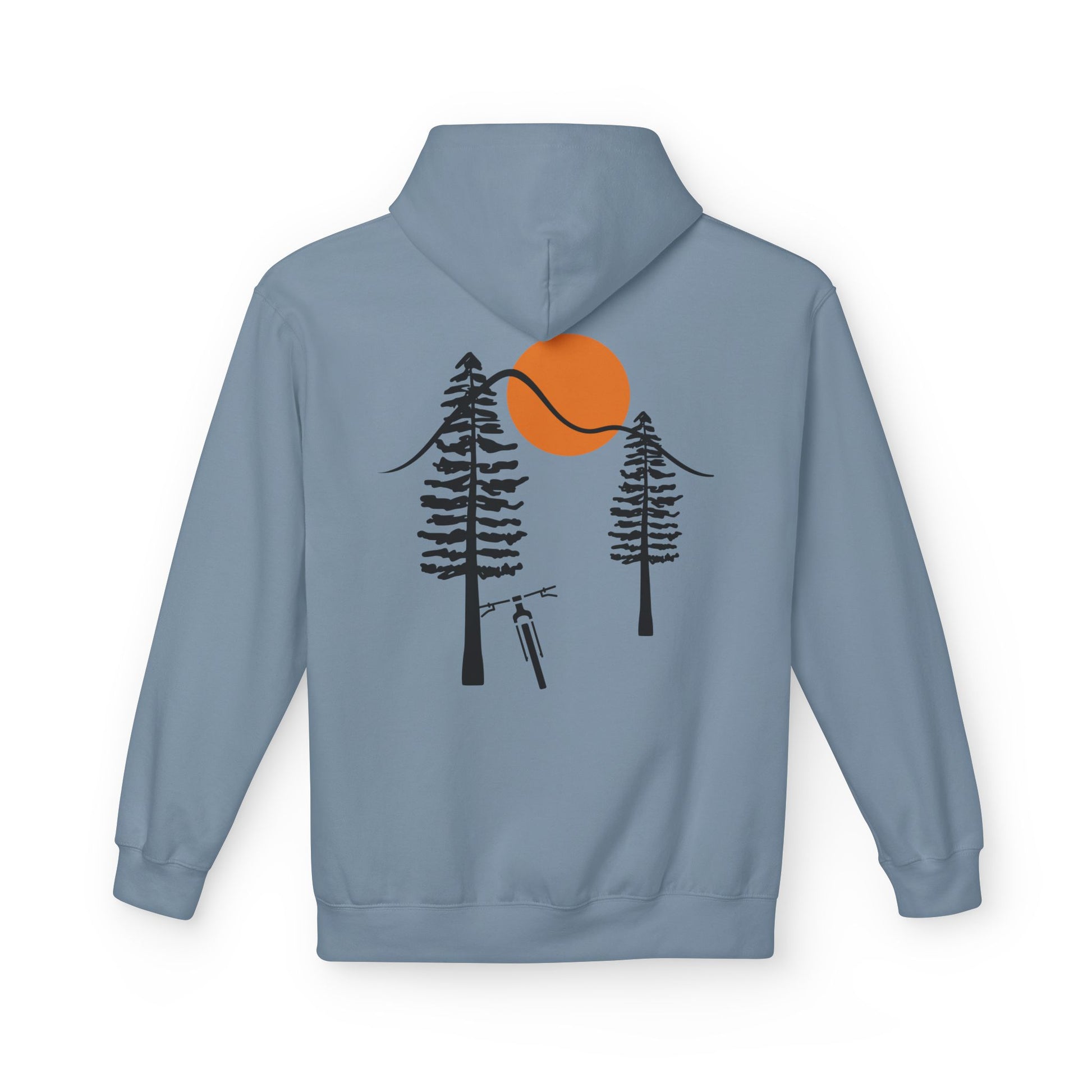Leaning Tree Hoodie Stone Blue