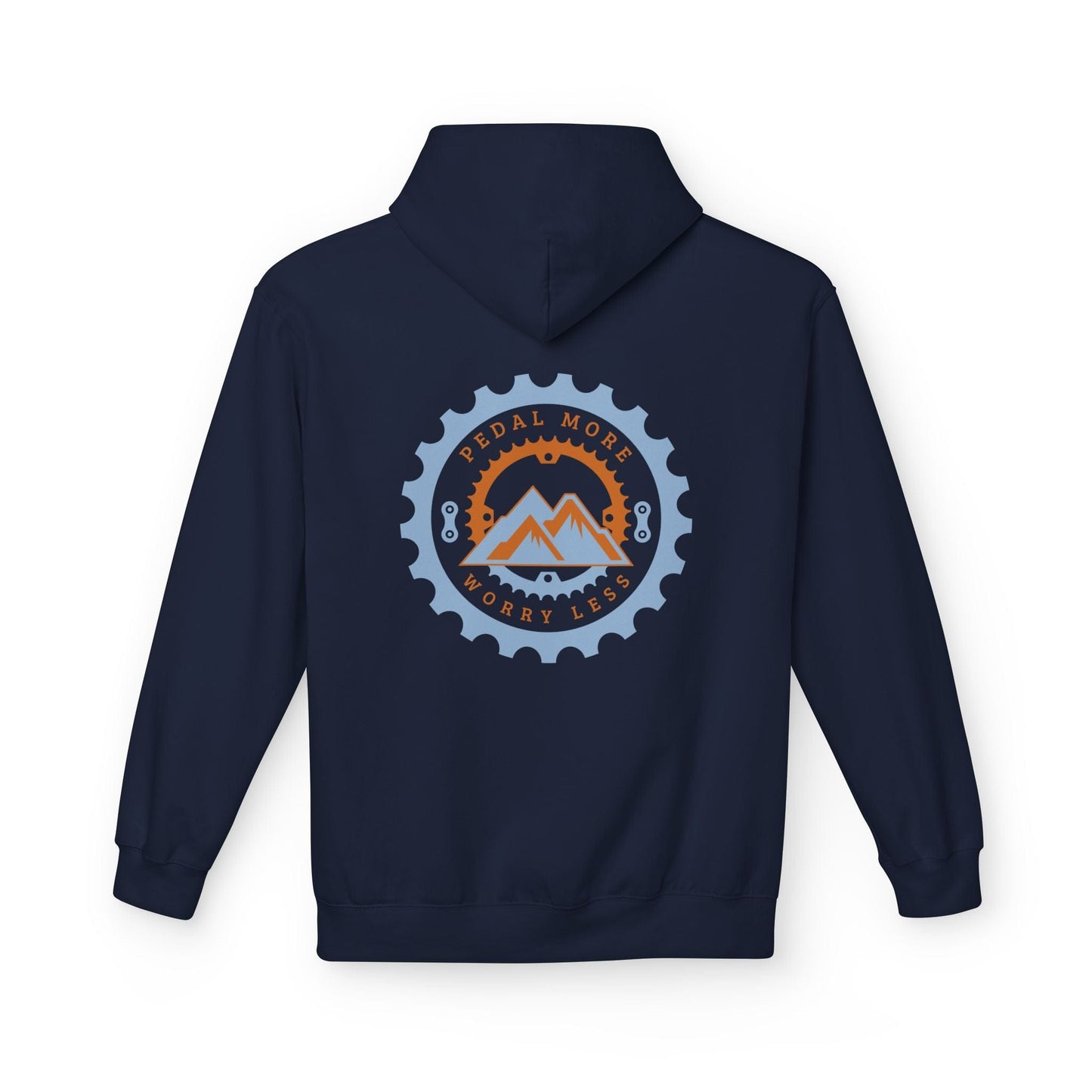 Pedal More, Worry Less Hoodie Navy