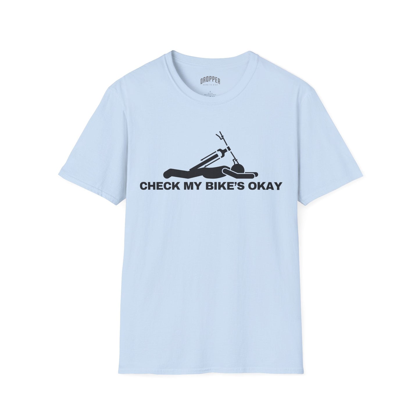 Check My Bike's Okay T-Shirt Light Blue
