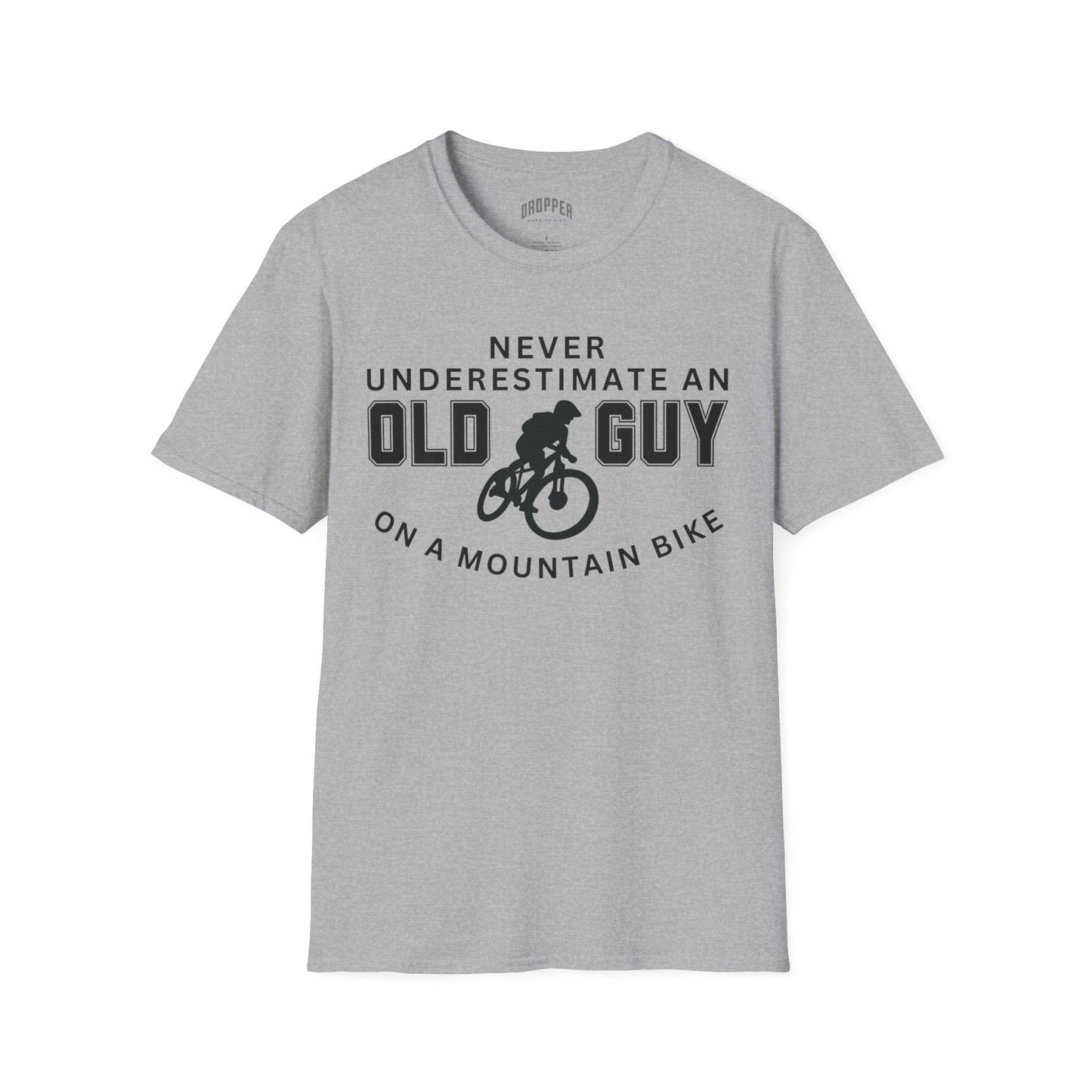 Never Underestimate An Old Guy MTB T-Shirt Sport Grey