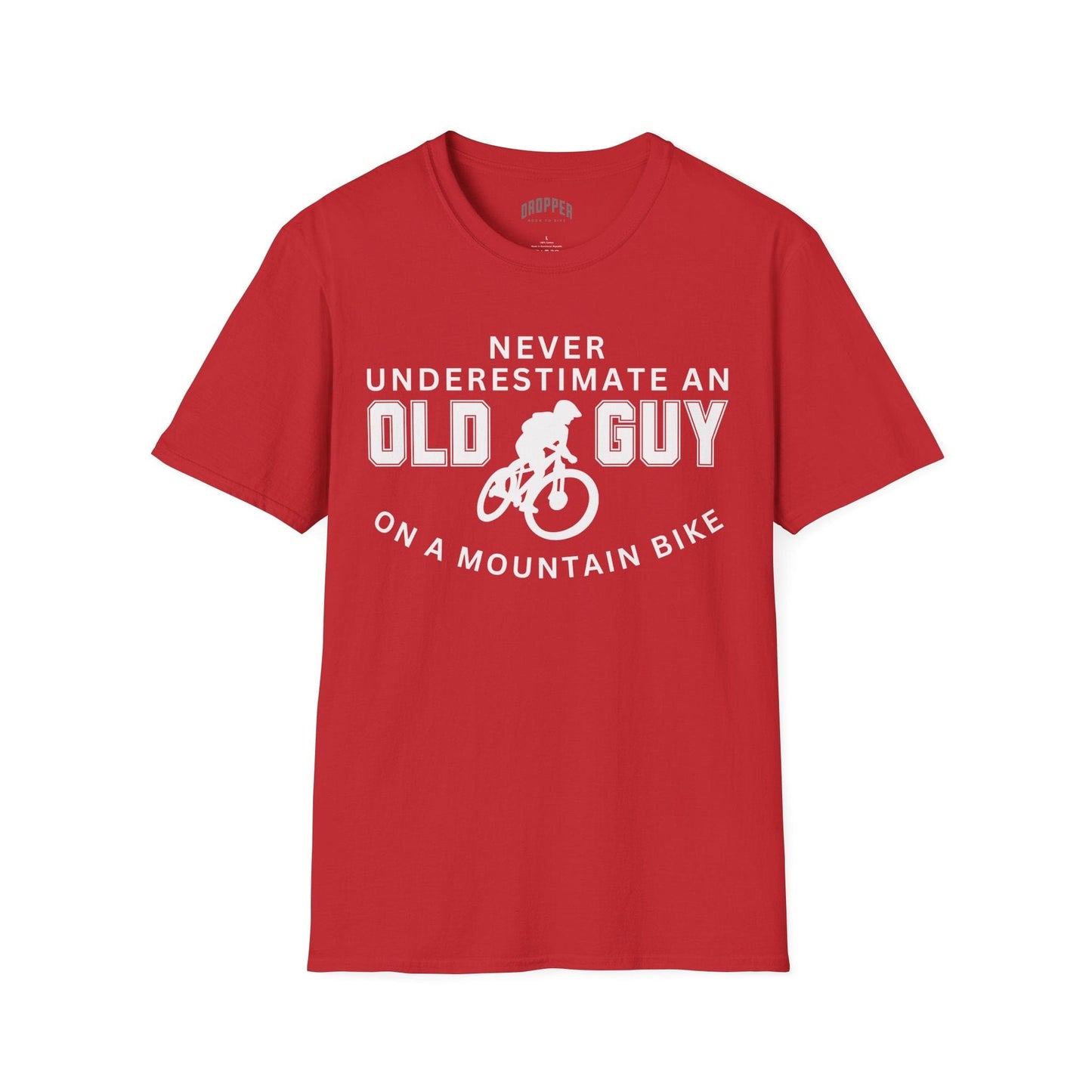 Never Underestimate An Old Guy MTB T-Shirt Red