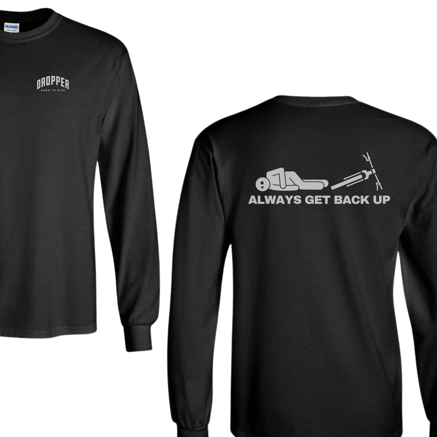 Always Get Back Up Long Sleeve Tee Black