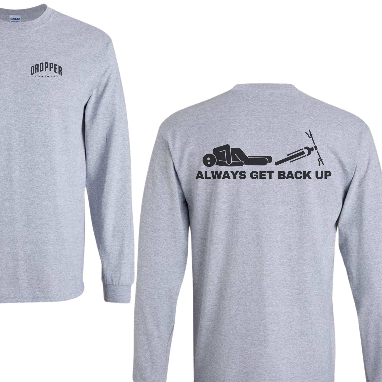 Always Get Back Up Long Sleeve Tee Sport Grey
