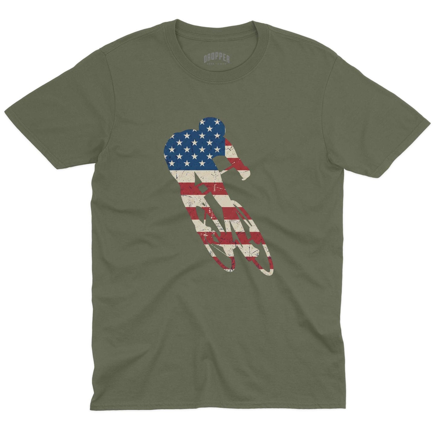 USA Road T-Shirt Military Green