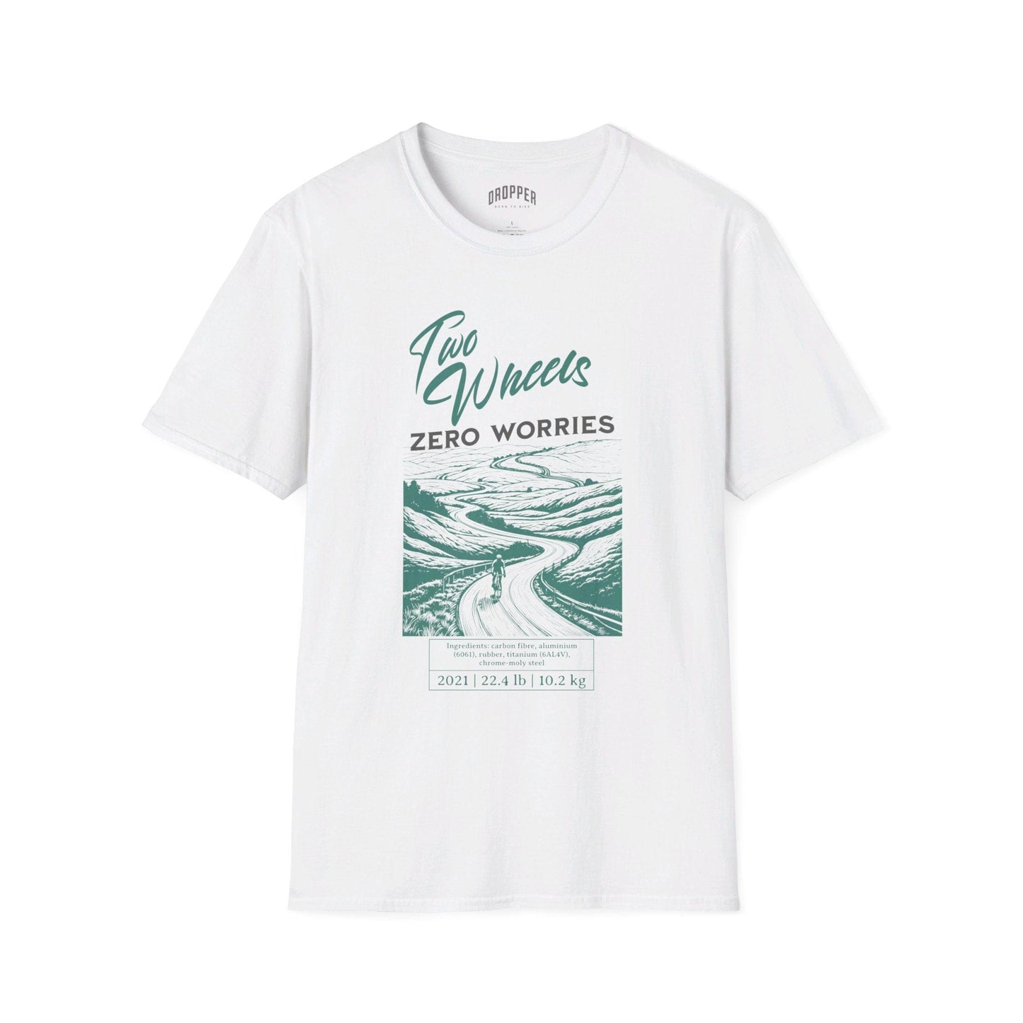 Two Wheels, Zero Worries T-Shirt White