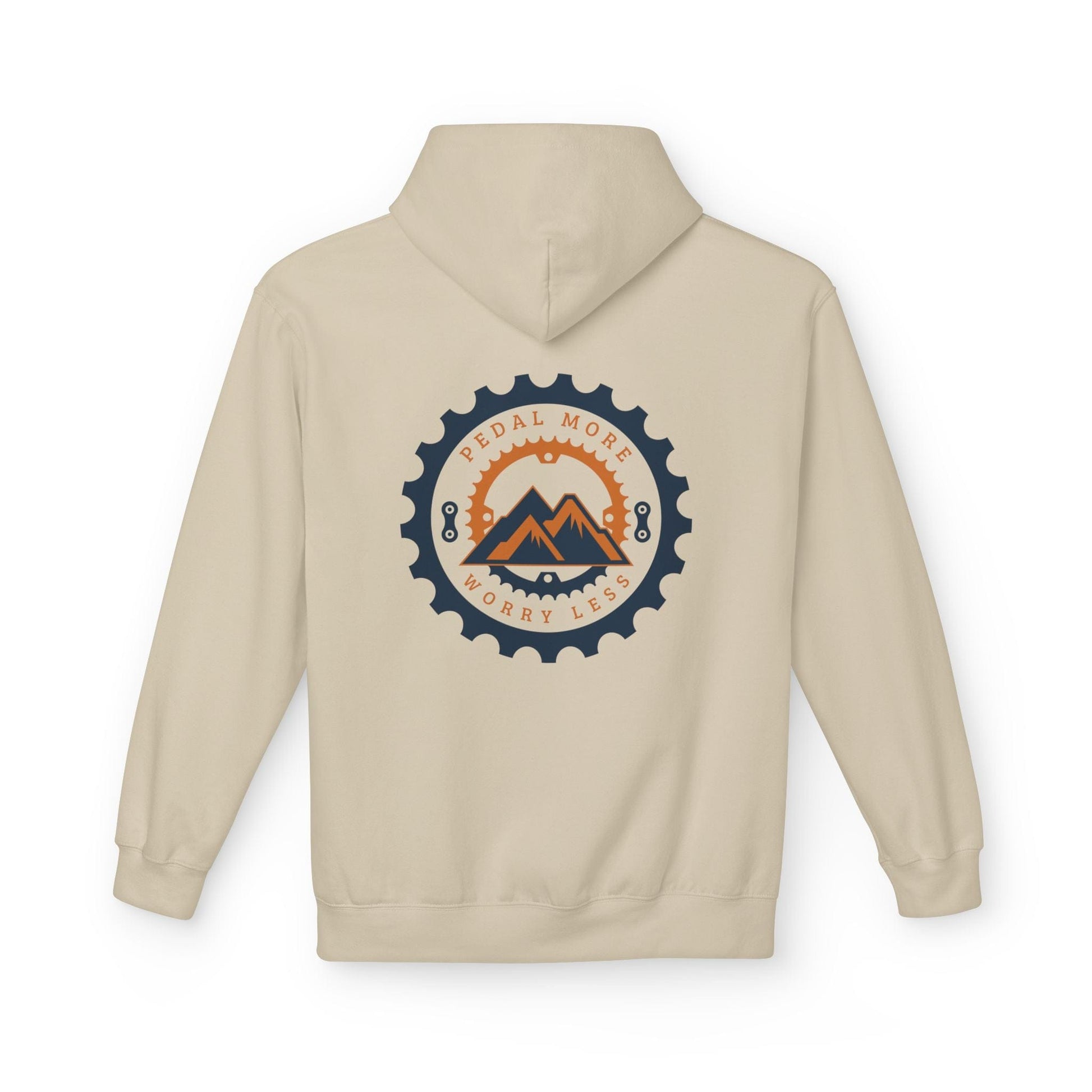 Pedal More, Worry Less Hoodie Sand
