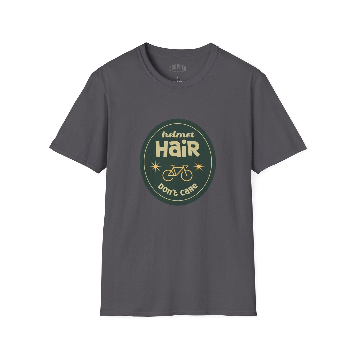 Helmet Hair T-Shirt Charcoal