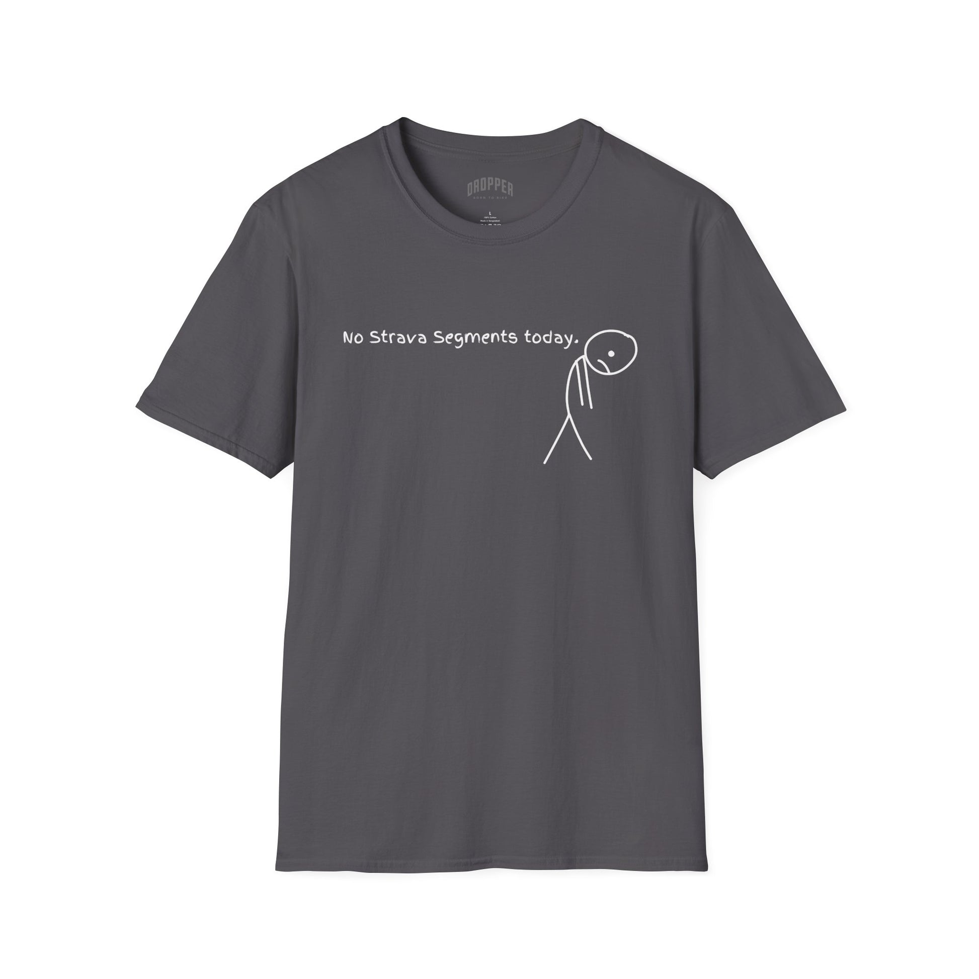 No Strava Segments Today T-Shirt Charcoal