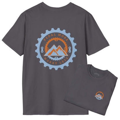 Pedal More [Back Print] T-Shirt Charcoal