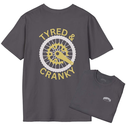 Tyred & Cranky [Back Print] T-Shirt Charcoal