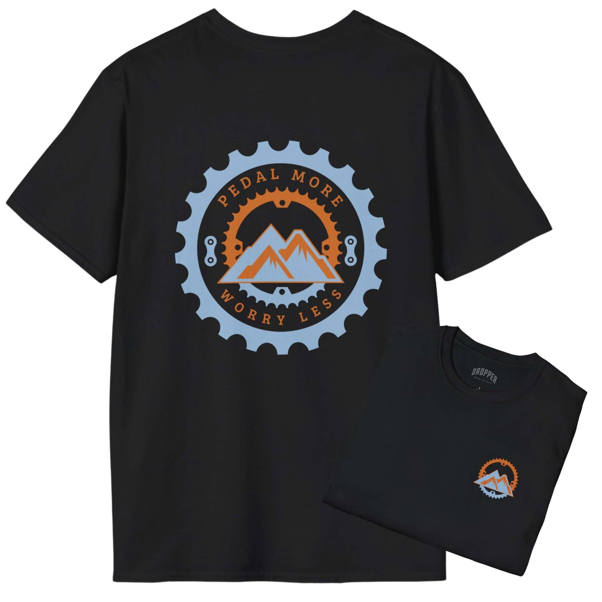 Pedal More [Back Print] T-Shirt Black
