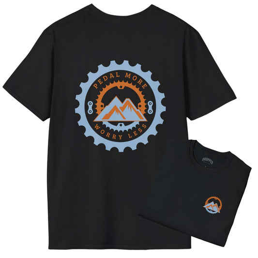 Pedal More [Back Print] T-Shirt Black