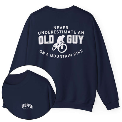 Old Guy on MTB [Back Print] Sweatshirt