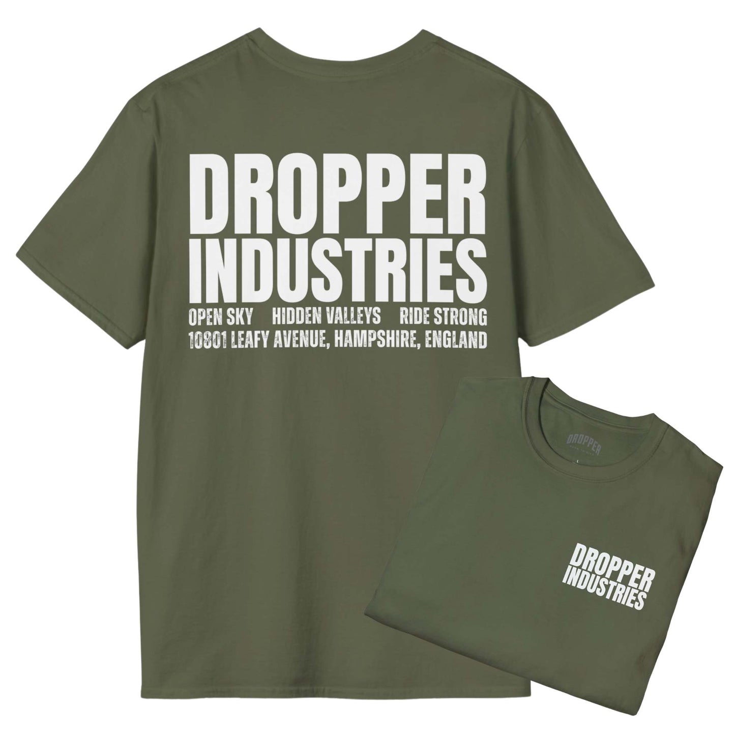 Dropper Industries [Back Print] T-Shirt Military Green