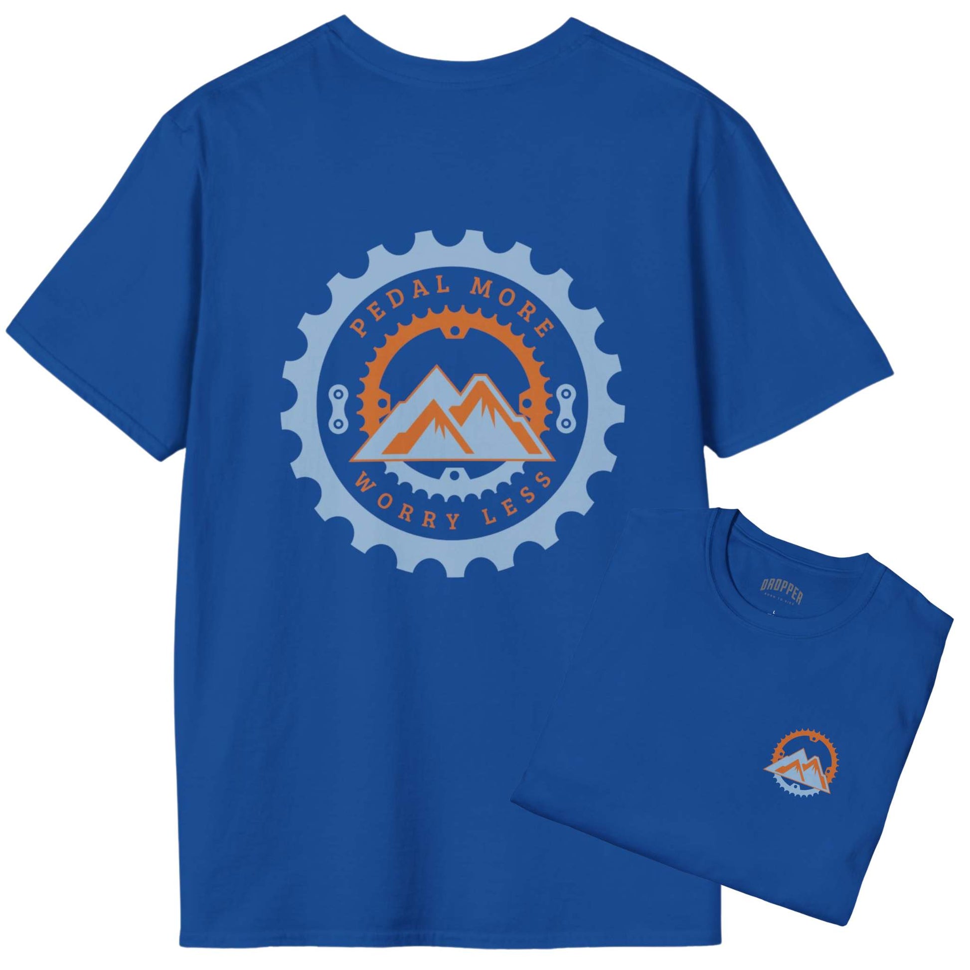 Pedal More [Back Print] T-Shirt Royal