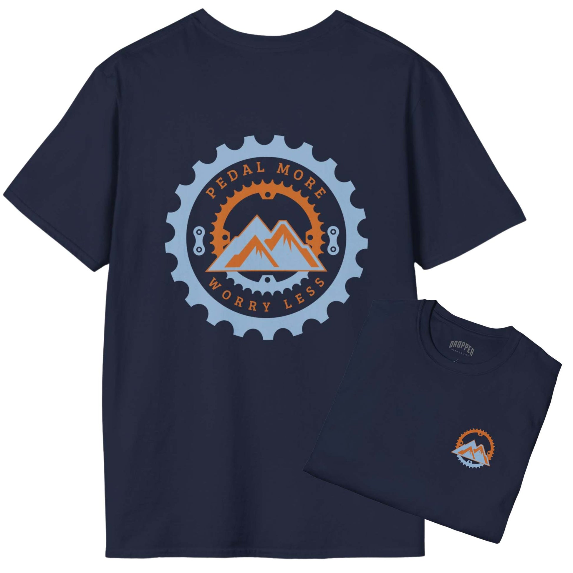 Pedal More [Back Print] T-Shirt Navy