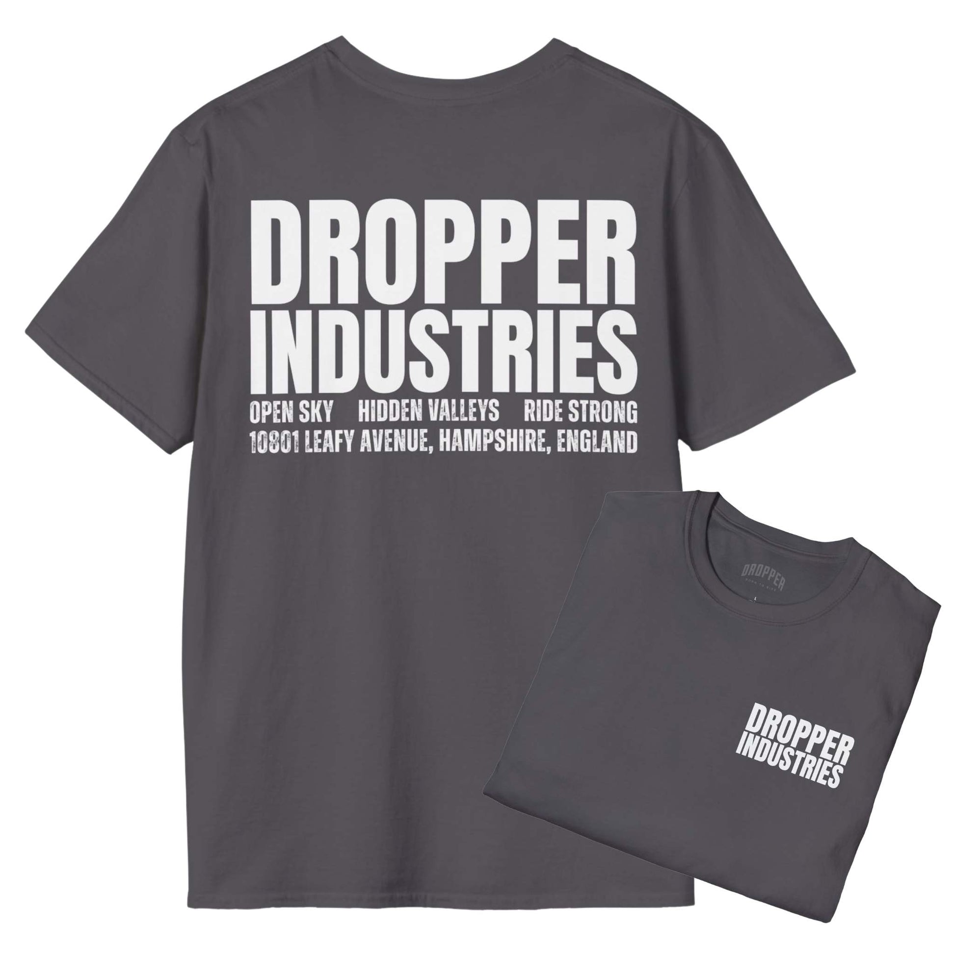 Dropper Industries [Back Print] T-Shirt Charcoal