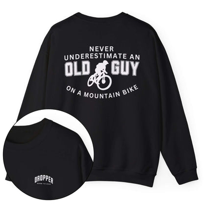 Old Guy on MTB [Back Print] Sweatshirt