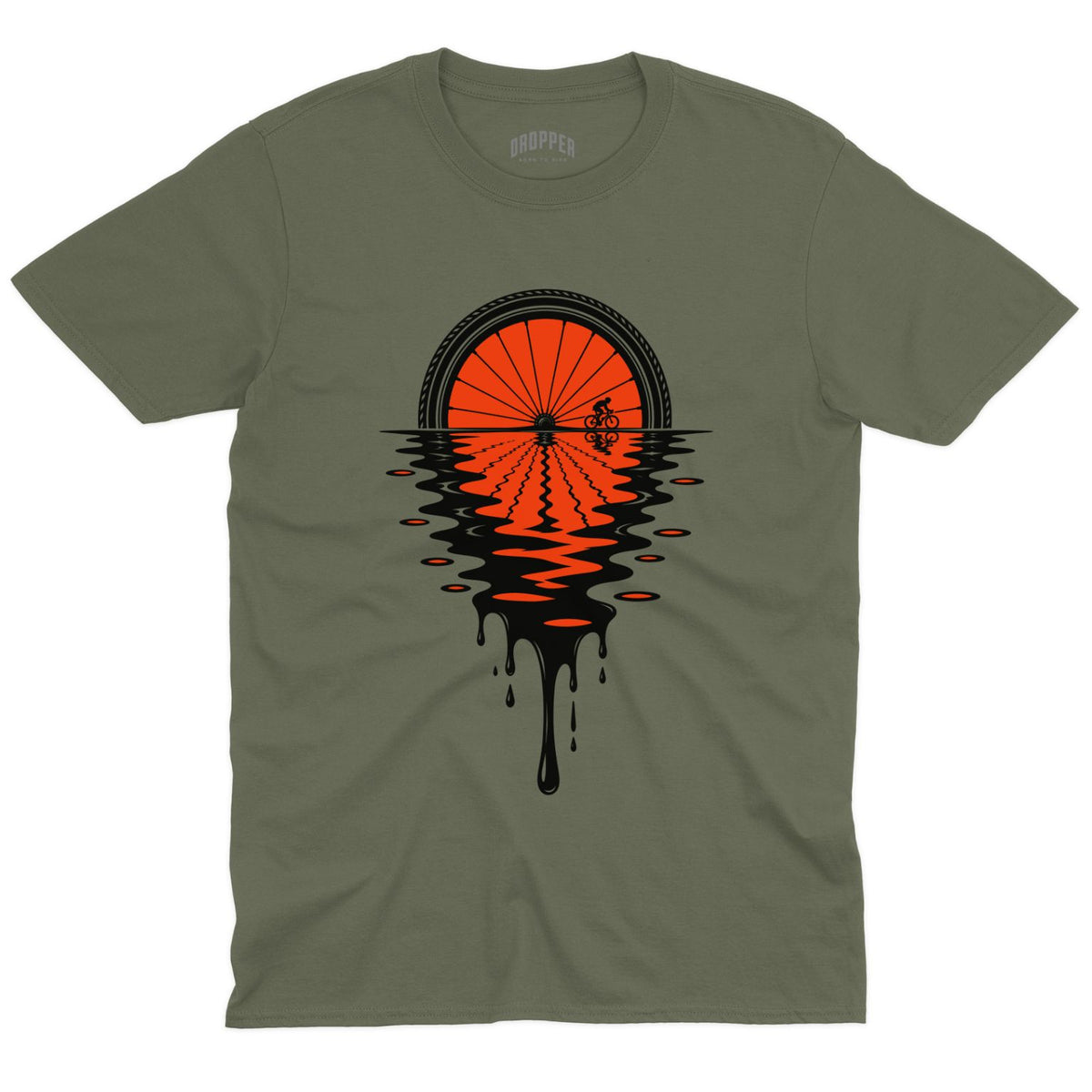 Melting Wheel T-Shirt Military Green