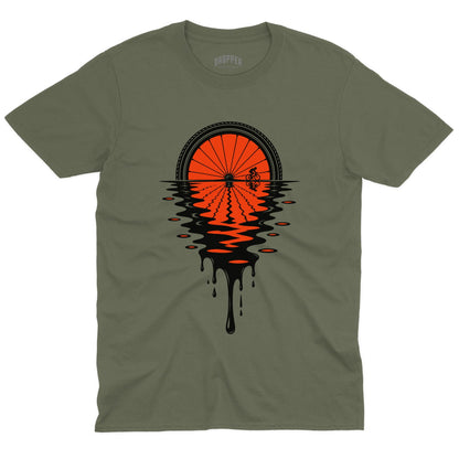 Melting Wheel T-Shirt Military Green