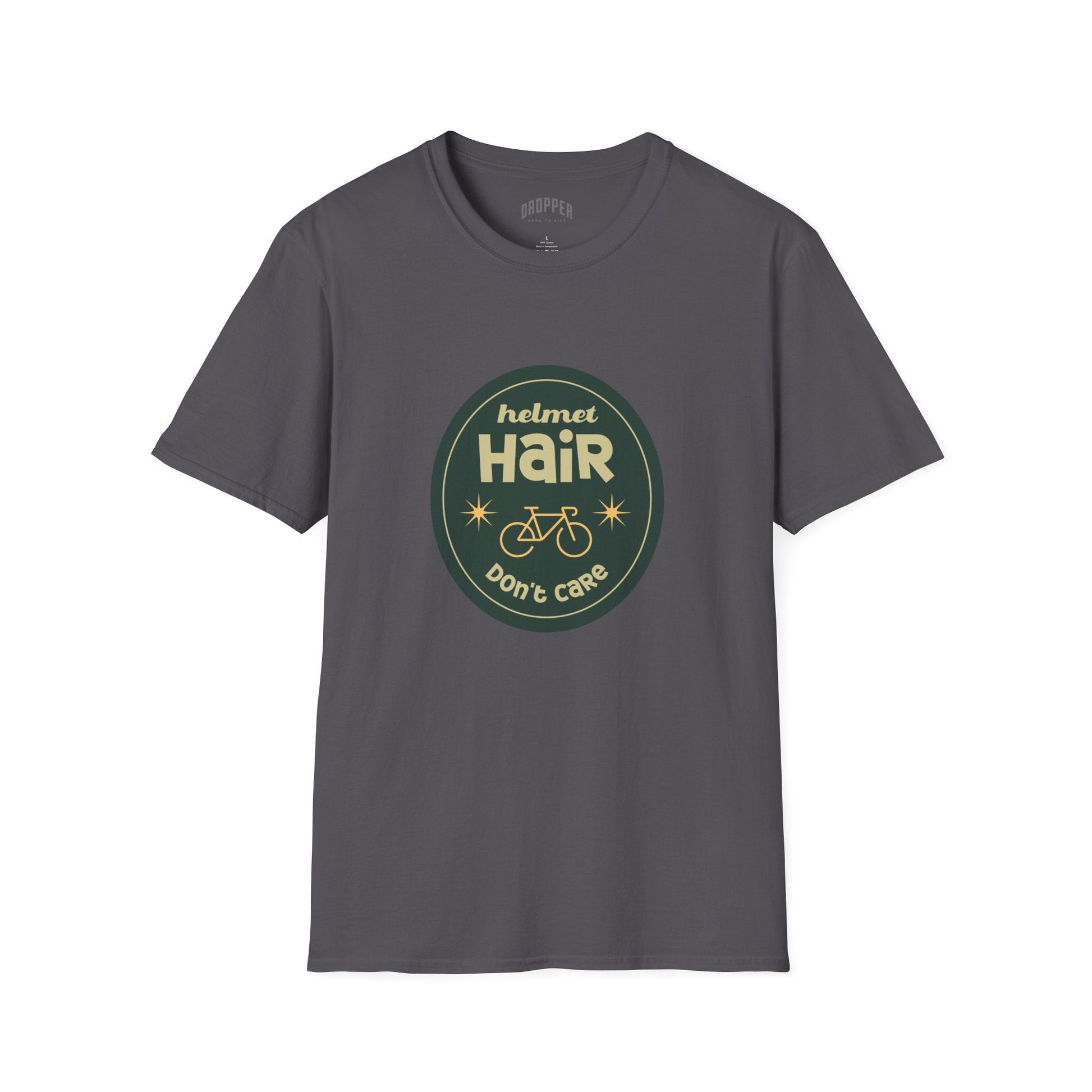 Helmet Hair T-Shirt Charcoal